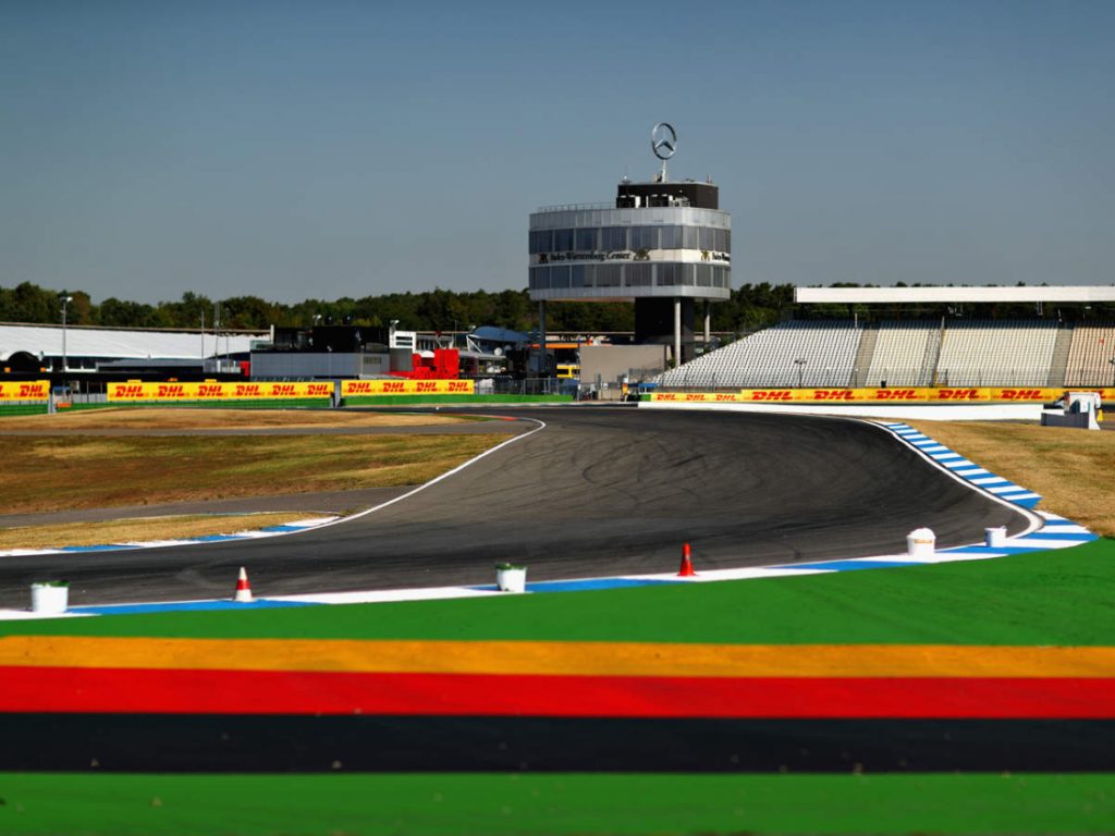 Imagen del circuito de Hockenheim preparando el GP de F1 de 2018