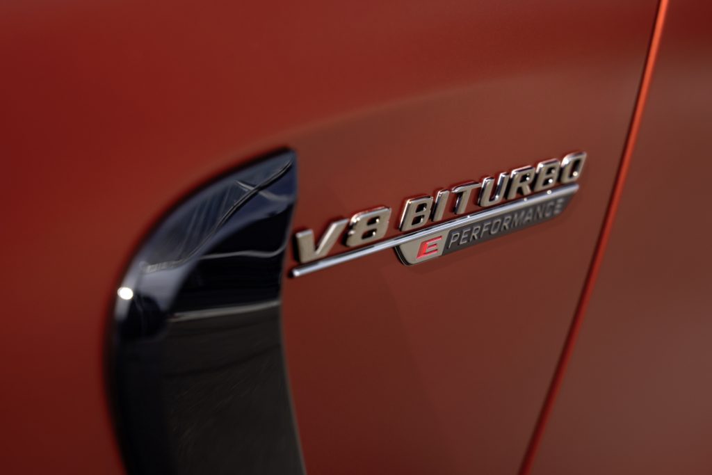 Detalle logo E Performance del nuevo Mercedes AMG GT 63S