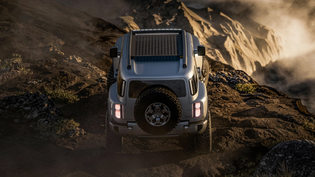 Portón doble bisagra Hyundai Boulder Concept rueda repuesto 37 pulgadas